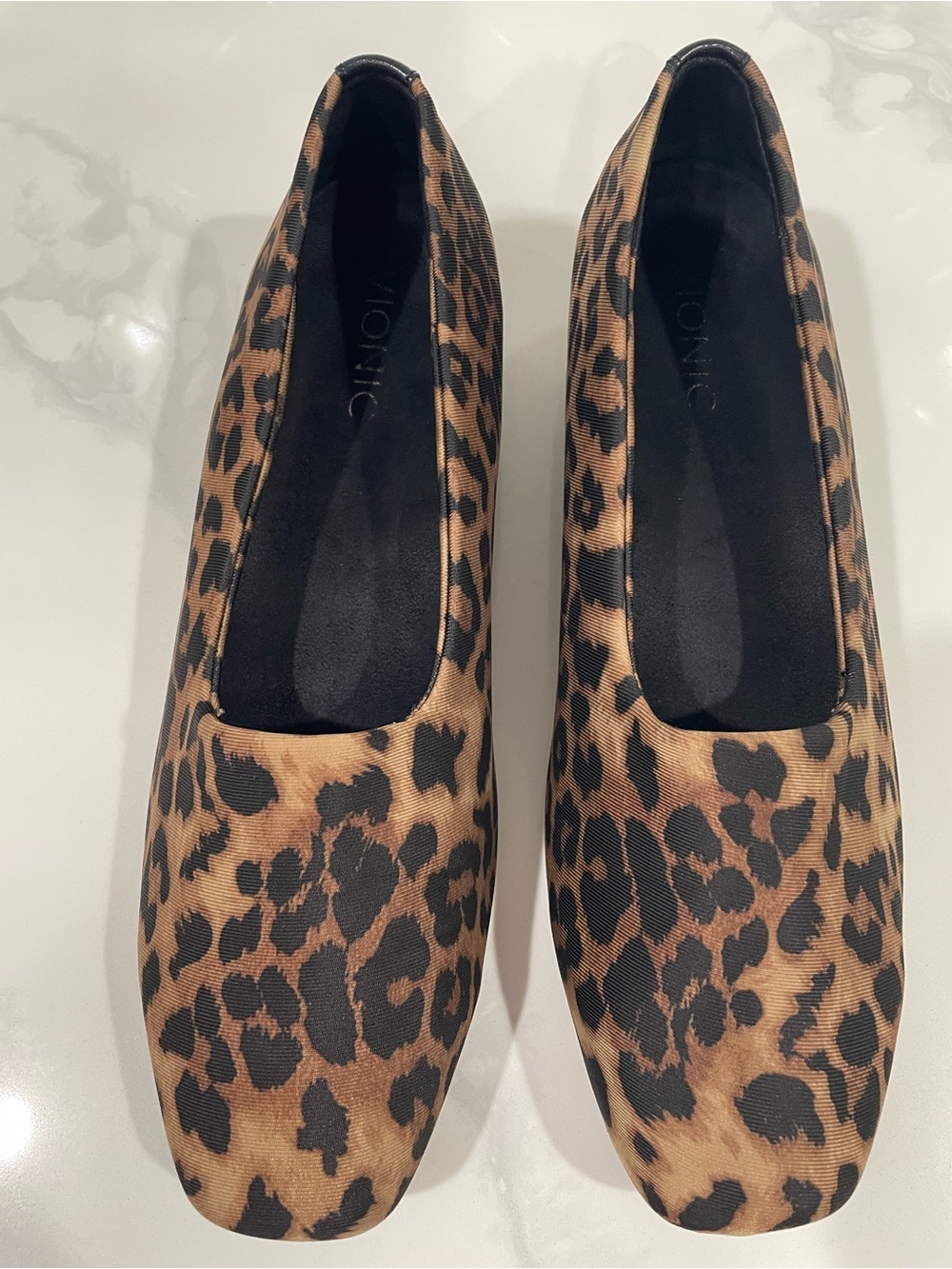 Vionic Powell Leopard Demi Wedge Slip On Loafer Flat - Size 9.5